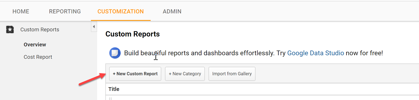 google analytics custom reports
