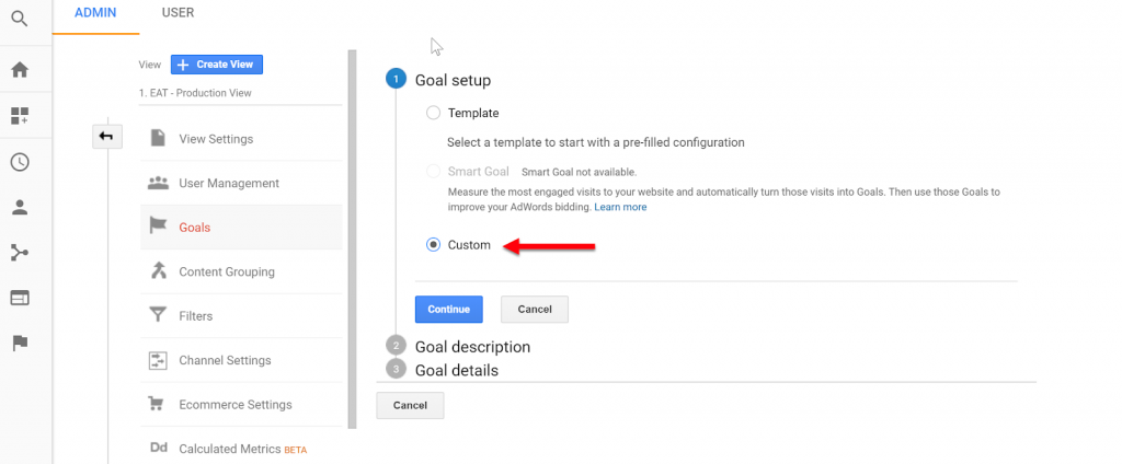 Event Goals in Google Analytics