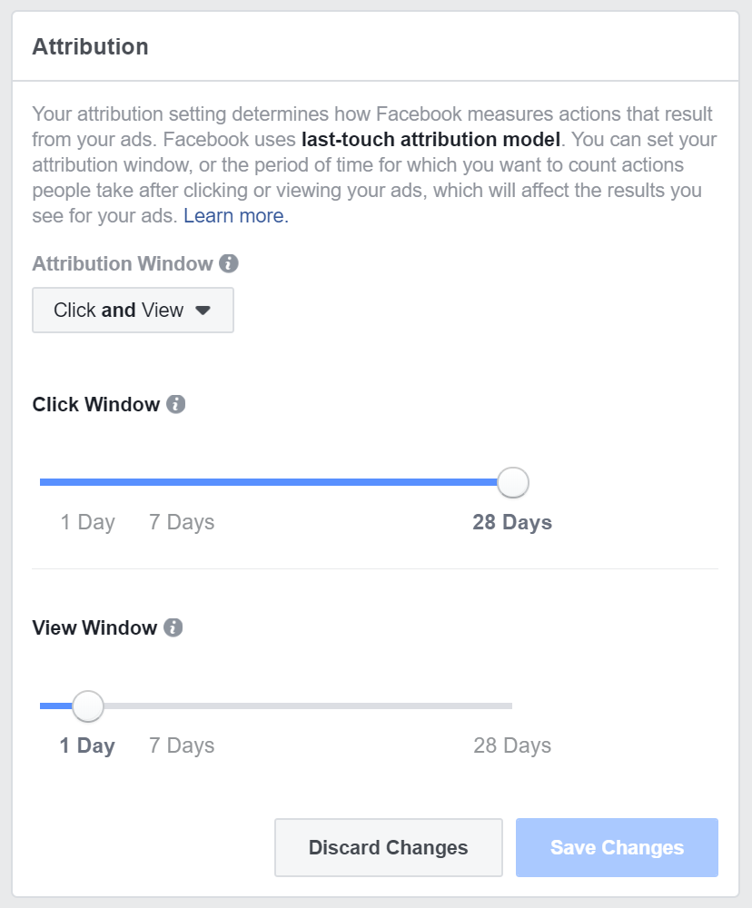 Facebook Ads Manager - Settings