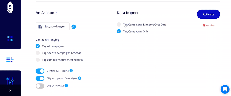setup data import step 1