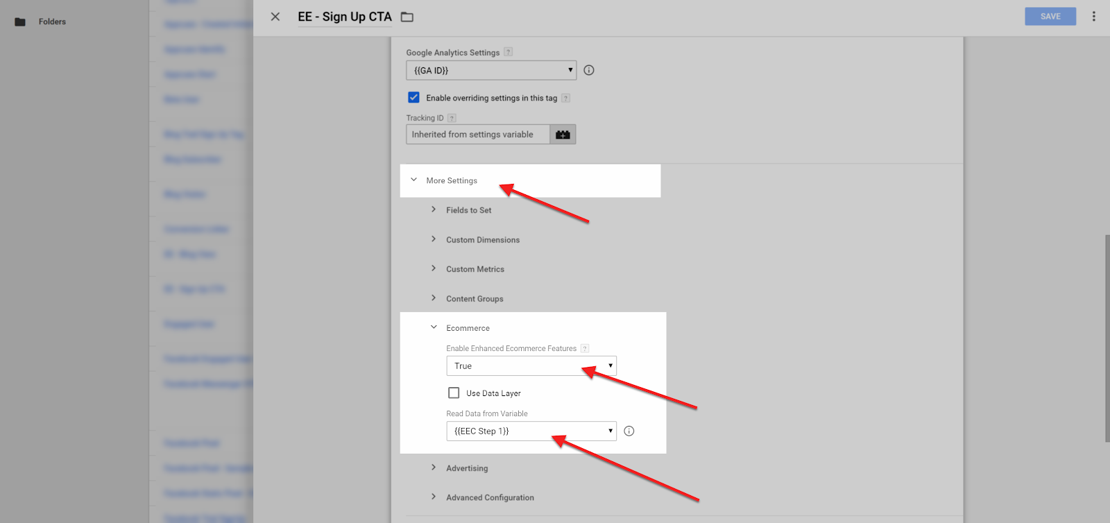 Conversion Funnel Google Tag Manager Tag Settings