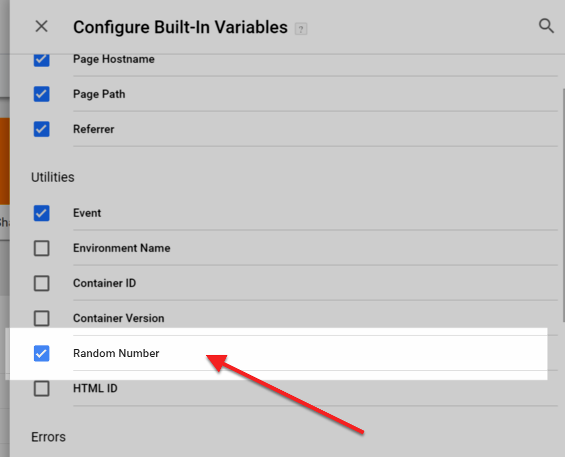 Configure built in variable 