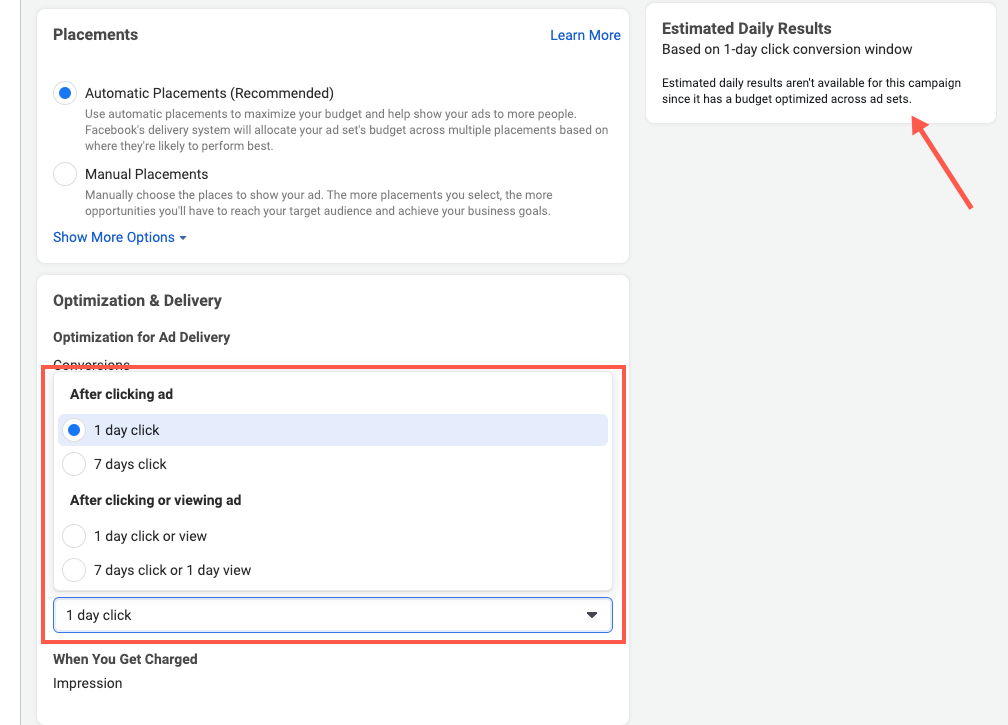 facebook ad set optimization and delivery