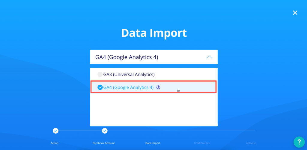 Select Google Analytics 4